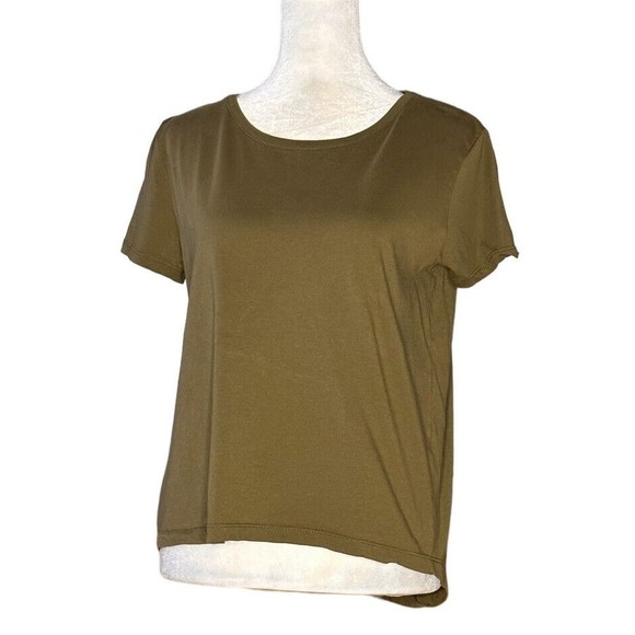 Zara Tops - Zara Jersey Knit High Low T-Shirt Short Sleeve Olive Green S